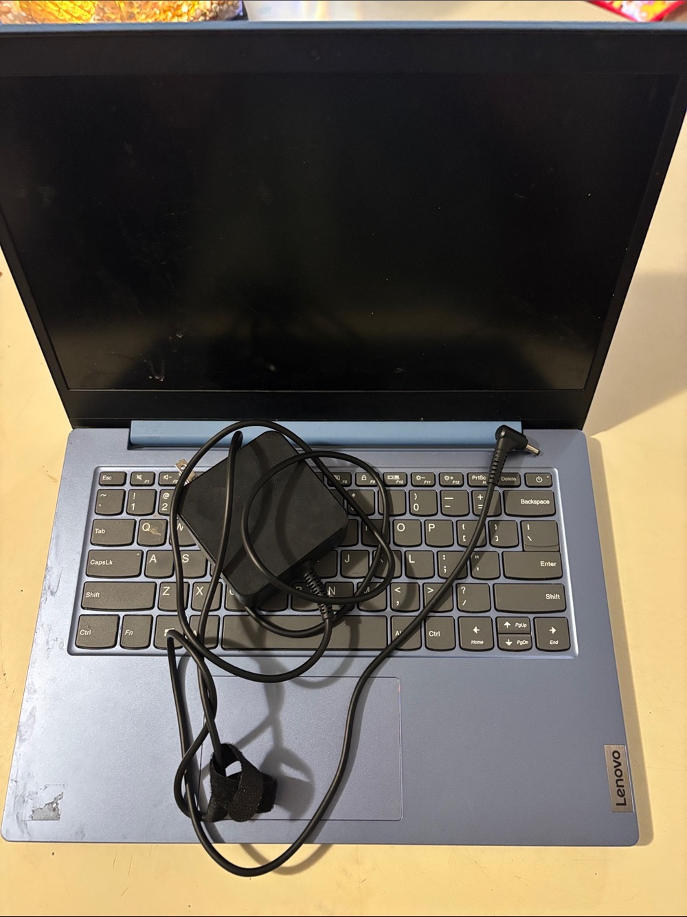 Lenovo Light Blue Laptop with Charger